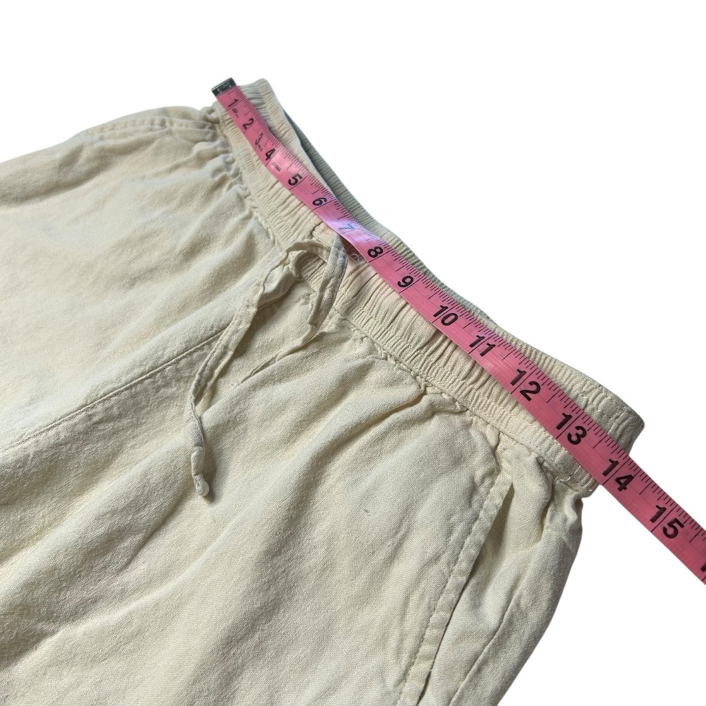 Roxy Linen Blend Pull On Pants Cream Wide Leg Beach Coastal Women’s Small - Picture 10 of 15